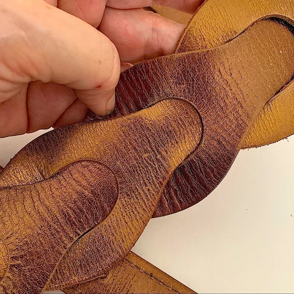 DISTRESSED Copper Leather Belt Size Small/Medium